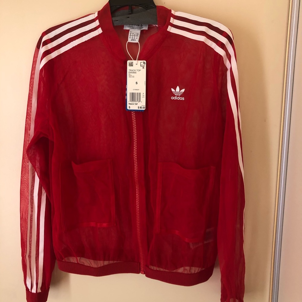 Mesh Red Adidas Originals track jacket